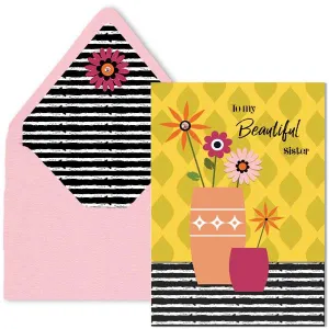 Beautiful Sister Mid century Modern Everyday Greeting Card