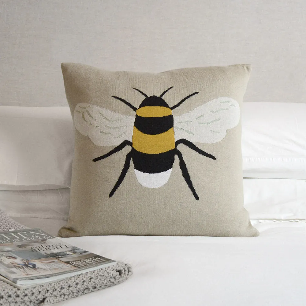 Bees Knitted Cushion