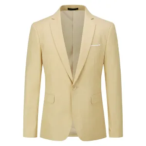 Beige Stylish Blazer One Button Casual Blazer
