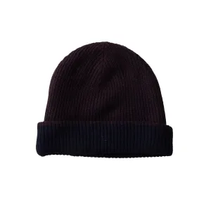 Belmont Plaited reversible Beanie - Dark Raisin Navy