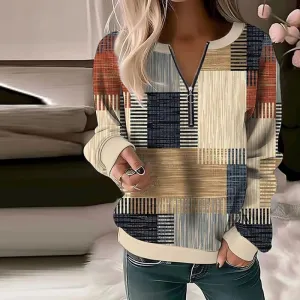 BerryBetty - Casual Color Block Sweatshirt