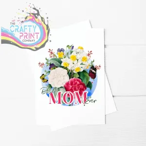 Best Mom Ever Daffodil Butterfly A5 Card & Envelope