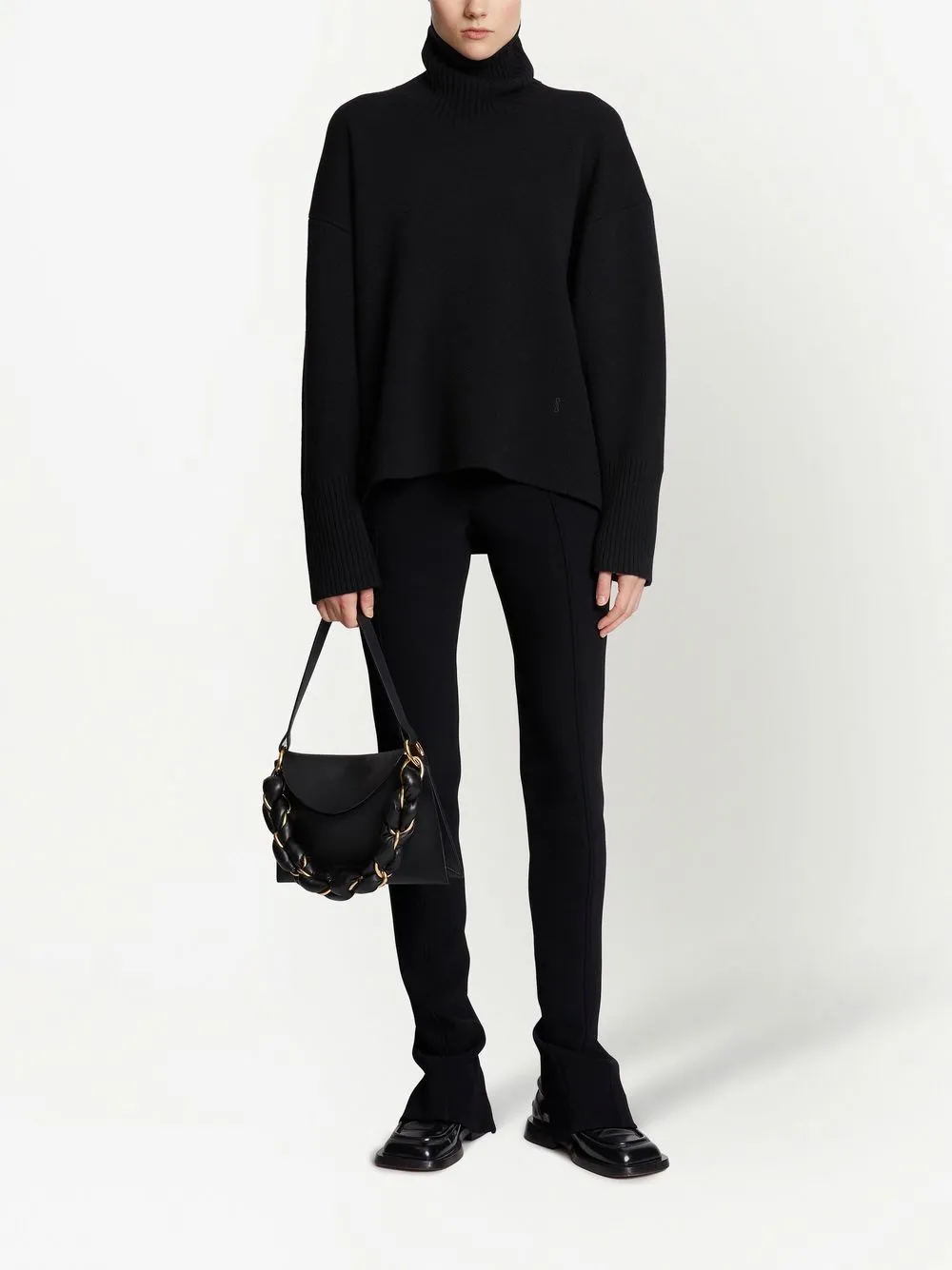 BI-STRETCH CREPE SLIM TROUSERS 001 BLK