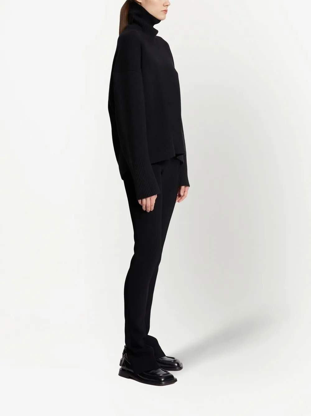 BI-STRETCH CREPE SLIM TROUSERS 001 BLK