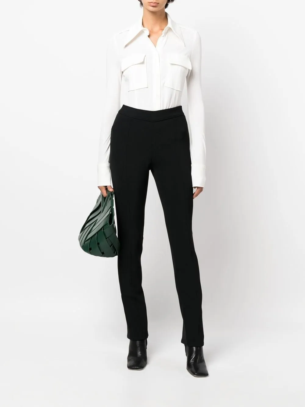 BI-STRETCH CREPE SLIM TROUSERS 001 BLK