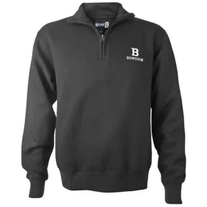 Big Cotton ¼-Zip with Embroidered B & Bowdoin
