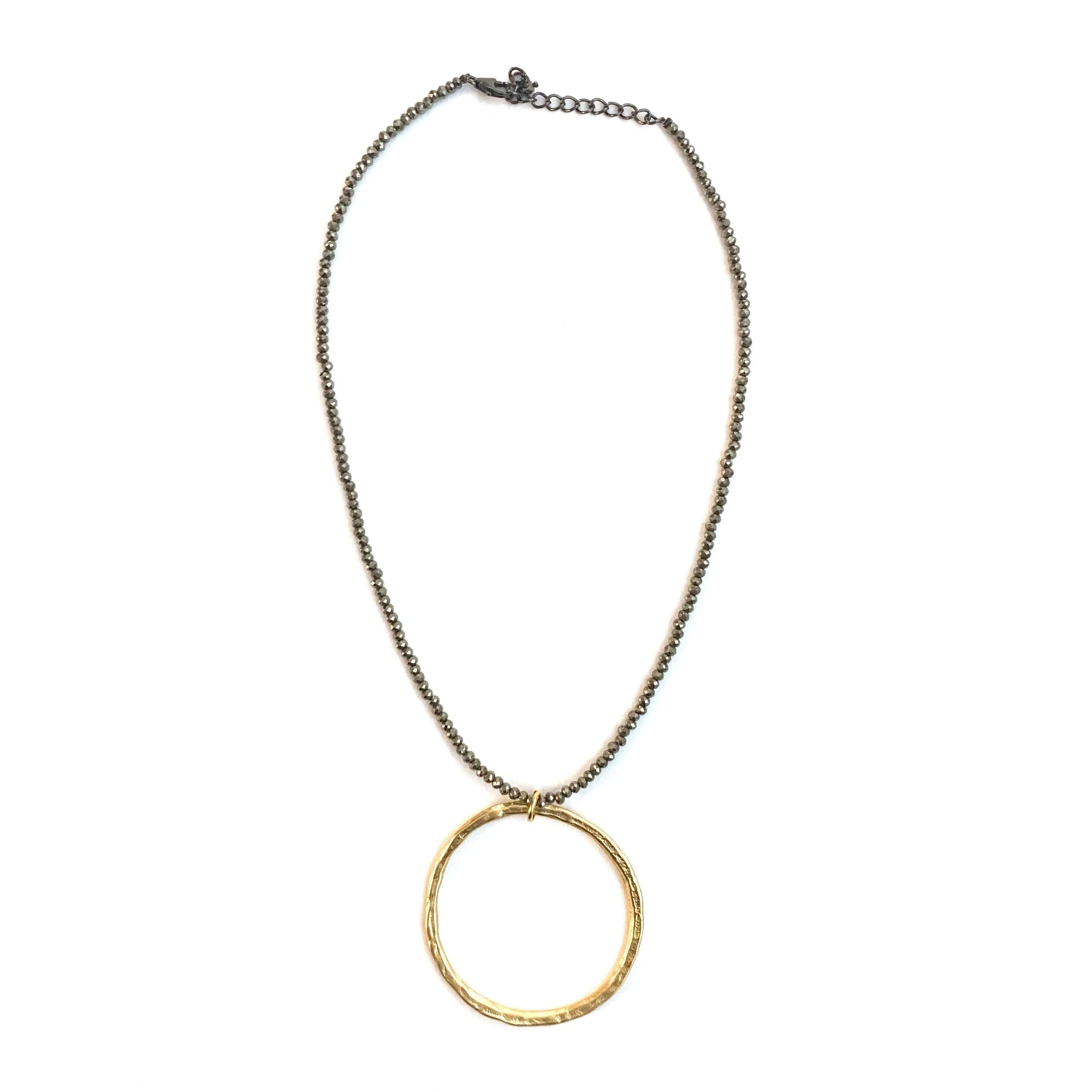 Big Gold on Natural Pyrite Necklace