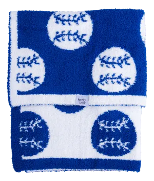 Birdie Bean Blue Baseball Print Microfiber Birdie Stroller Blanket