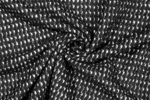 Black and White Italian Wool Tweed