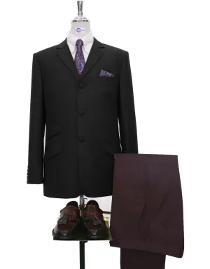 Black Blazer | Tailored 3 Button Black Mod Blazer For Men