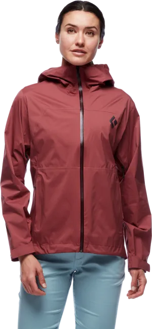 Black Diamond Women&#x27;s StormLine Stretch Rain Shell Jacket Scarlett | Buy Black Diamond Women&#x27;s StormLine Stretch Rain Shell Jacket Scarlett here | Outnorth