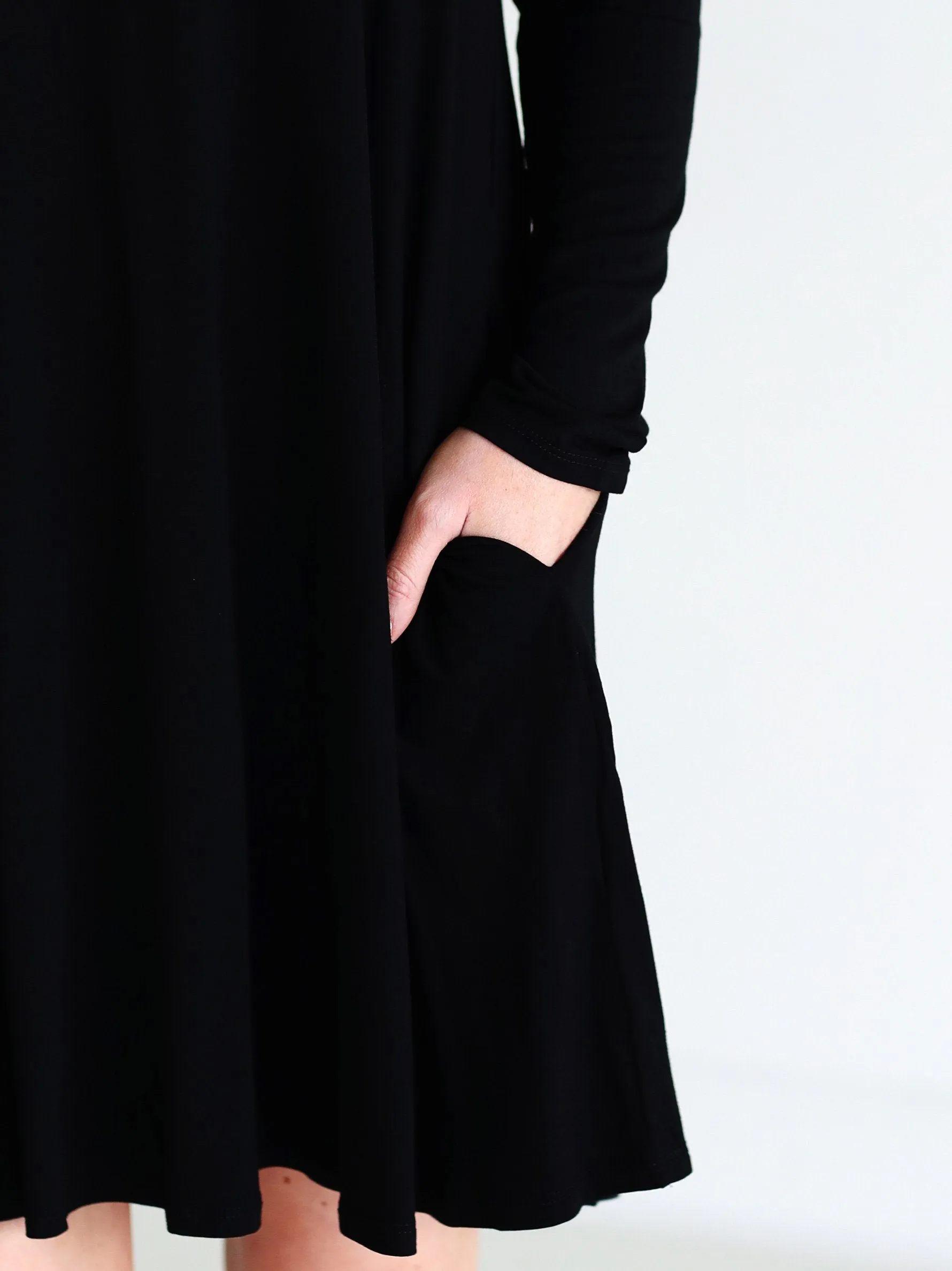 Black DLMN Pocket Swing Dress