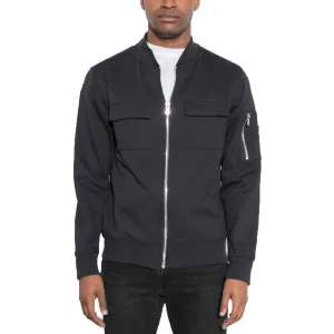 Black Dual-Pocket Bomber Jacket