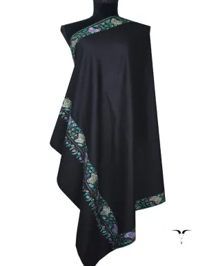 black embroidery pashmina shawl 8841