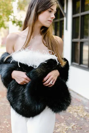 Black Faux Fur Shawl