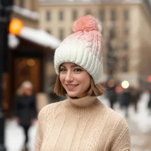 Black Ginger Pink Ice Cream Bobble Hat - 800-657