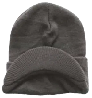Black Knit Cap with Visor