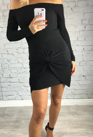 Black Knot Front Charlie Skirt