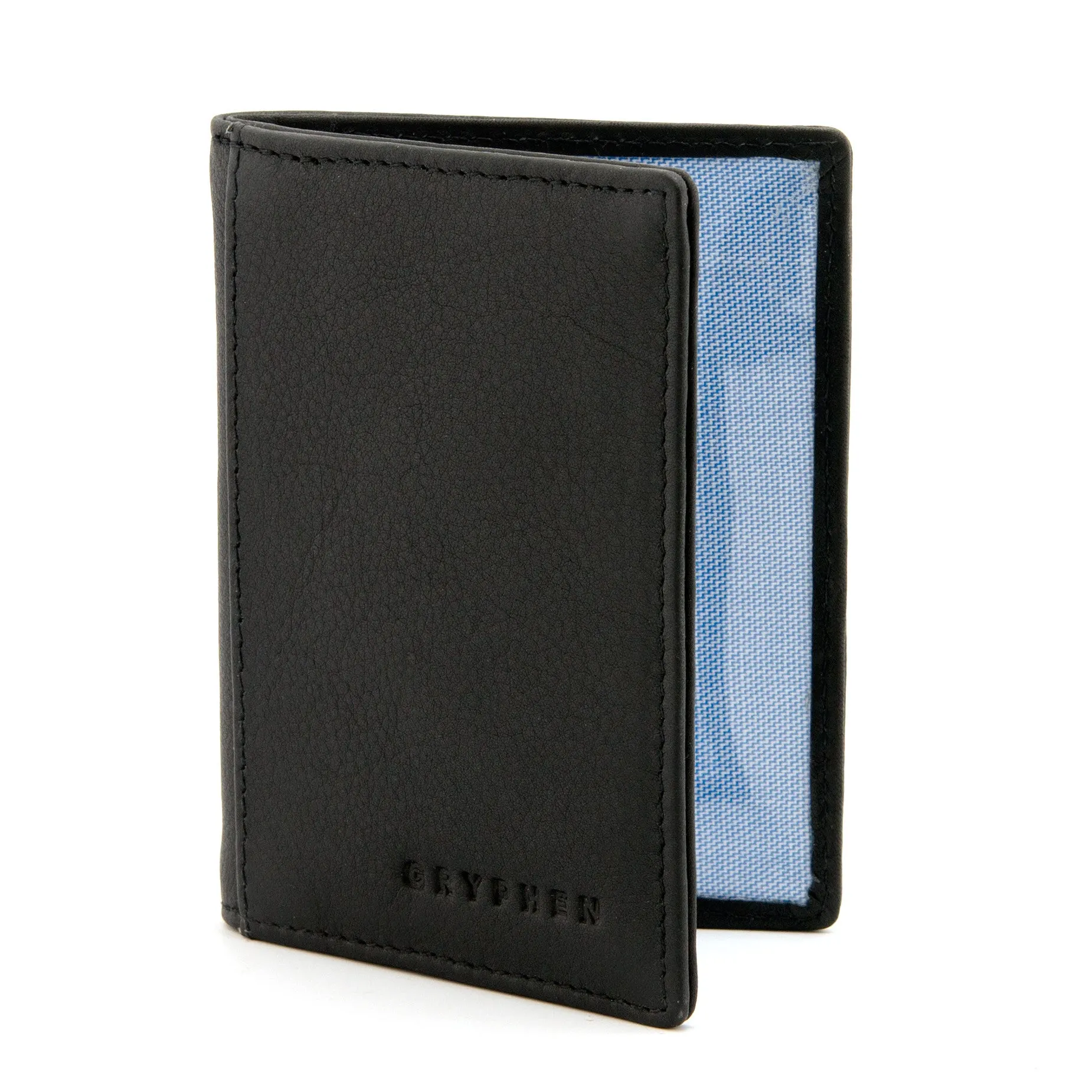 Black Leather Oyster Card Holder By Gryphen