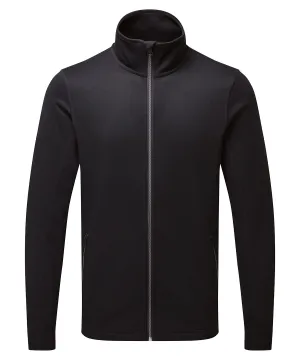 Black - Men's spun dyed sustainable zip-through sweatshirt