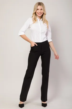Black Millennium Boot Cut Stretch Office Trouser Pants