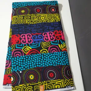 Black Multicolor African Ankara Fabric