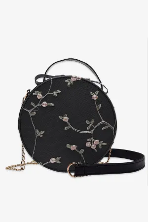 Black Trendy Lace Round Bag - S22 - WHB0020