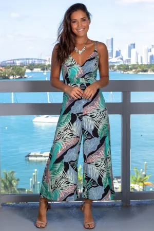 Black Tropical Jumpsuit