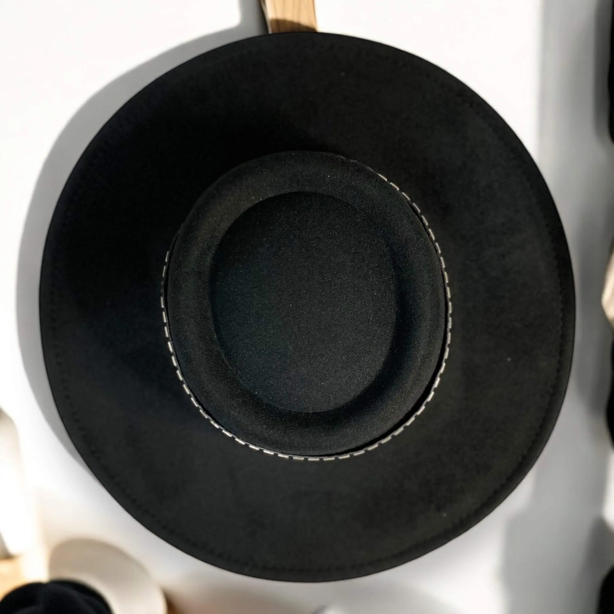 Black Wide Brim Pork Pie Hat