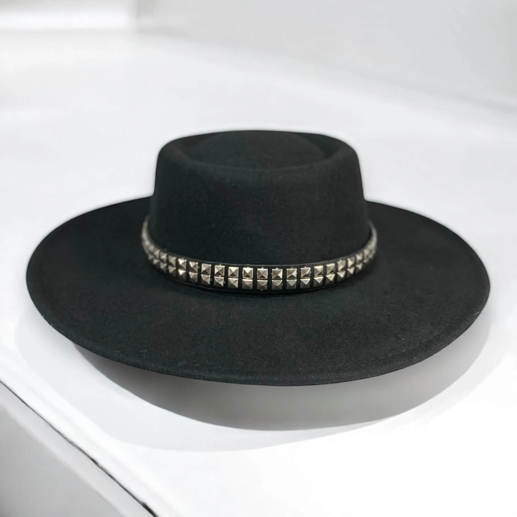 Black Wide Brim Pork Pie Hat