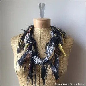 Black/Grey/Yellow Fiber Necklace