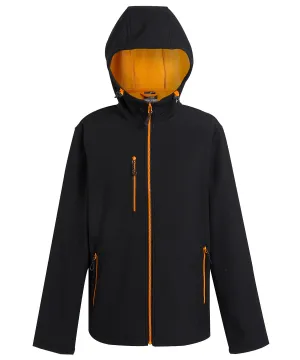 Black/Orange Pop - Navigate 2-layer hooded softshell jacket