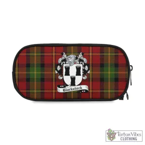 Blackstock Red Dress Tartan Pen and Pencil Case with Family Crest