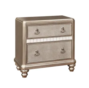 Bling Game 2-drawer Nightstand Metallic Platinum