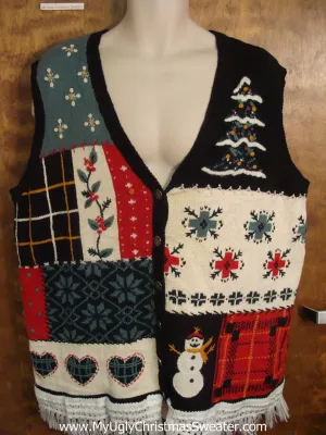Block Design Ugly Christmas Jumper Vest