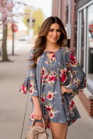 Bloom Where You're Planted Bell Sleeve Dress