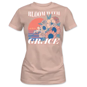 Bloom with Grace- Floral FRONT PRINT T-Shirt