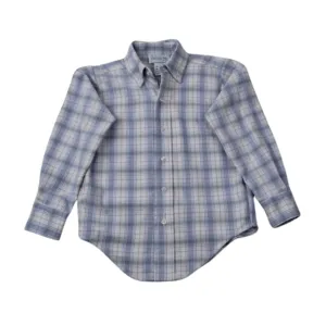 Blue And Tan Plaid Button Down Shirt