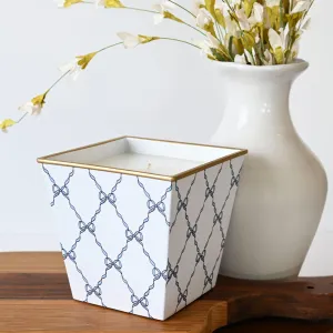 Blue Bow Patterned Candle