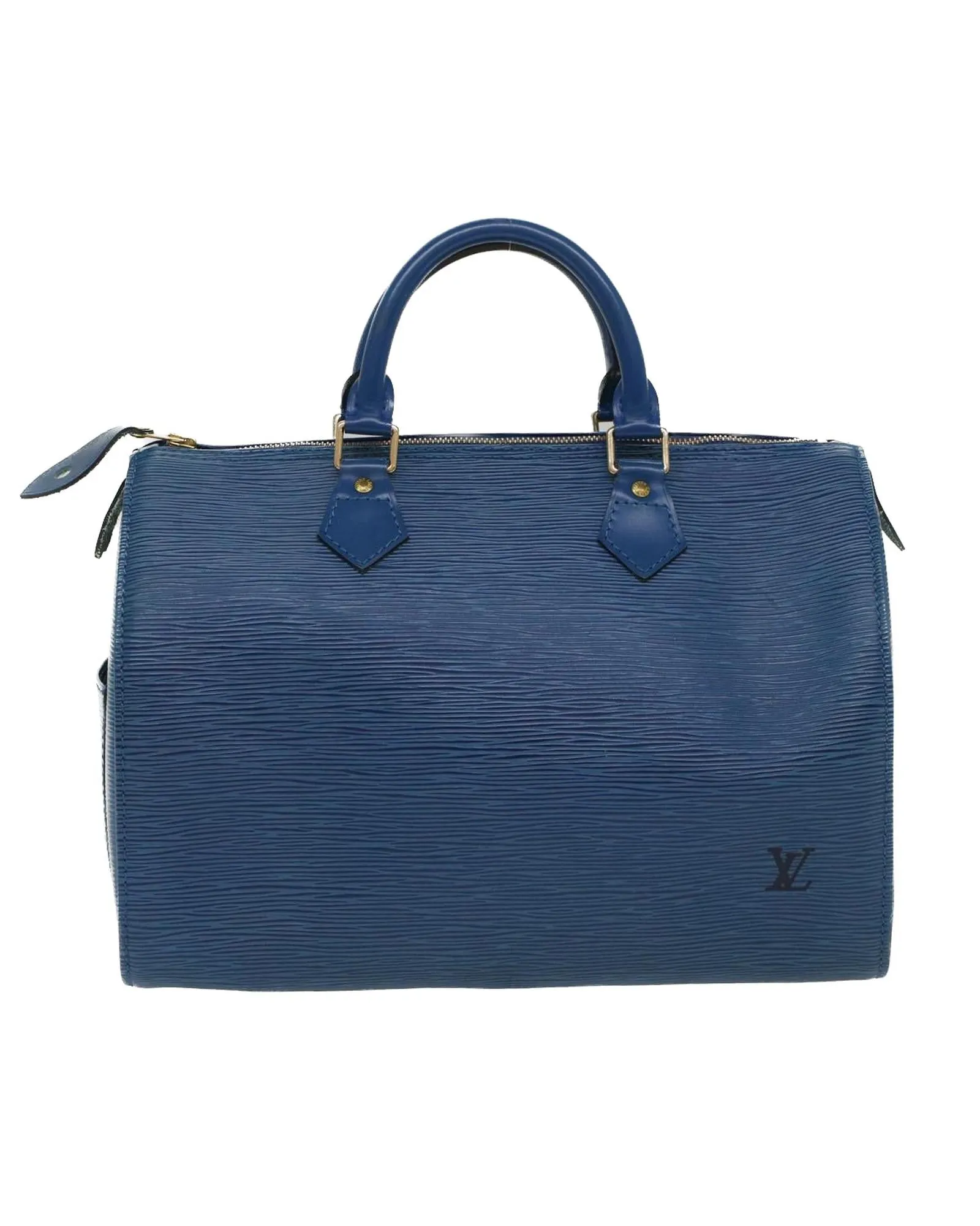 Blue Epi Leather Handbag with Gold Hardware