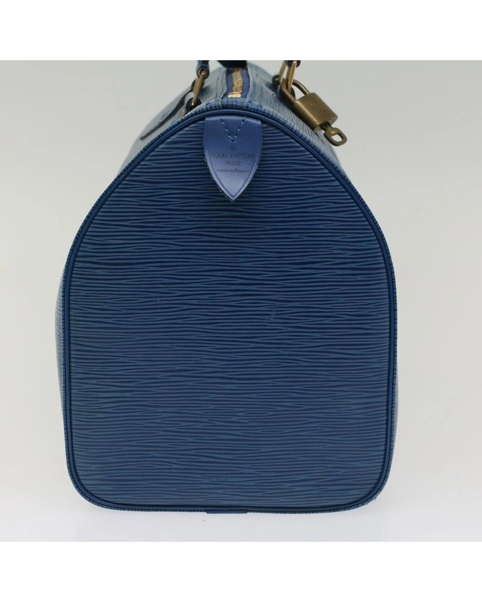 Blue Epi Leather Handbag with Gold Hardware