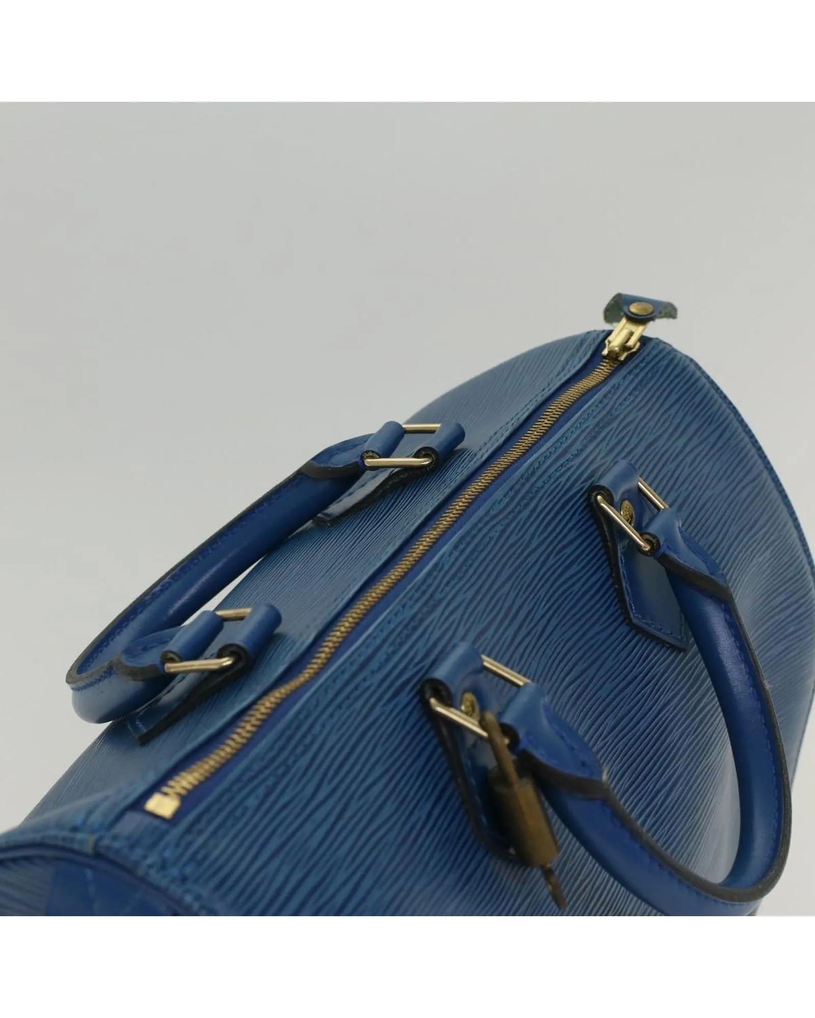Blue Epi Leather Handbag with Gold Hardware