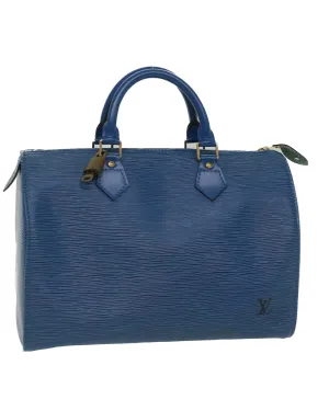 Blue Epi Leather Handbag with Gold Hardware