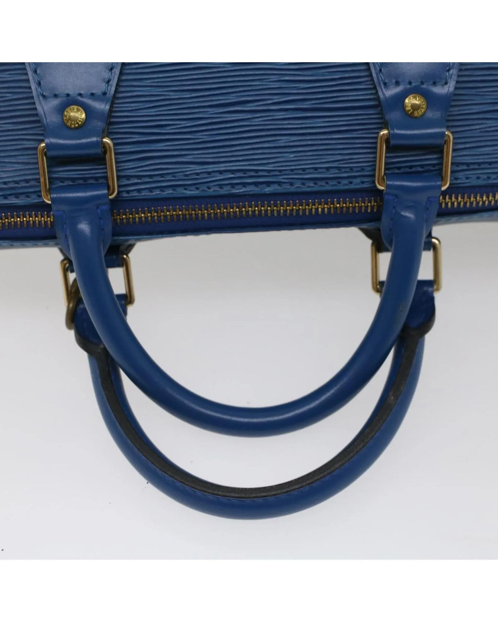 Blue Epi Leather Handbag with Gold Hardware