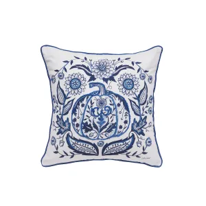 Blue Harvest Pumpkin Pillow