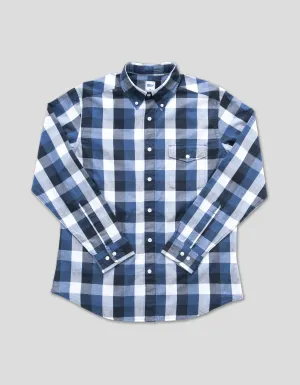 BLUE LARGE CHECK LONG SLEEVE SHIRT