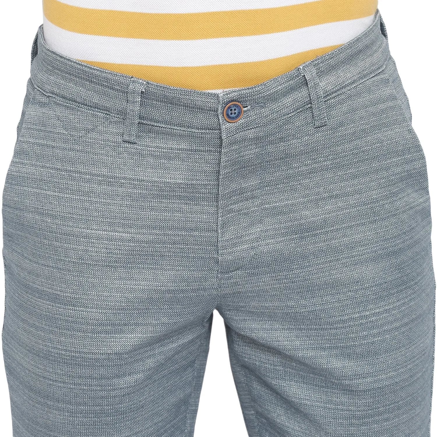 Blue Narrow Fit Printed Trouser