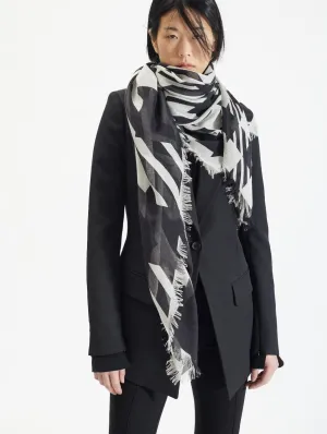 Blue "Check" printed scarf