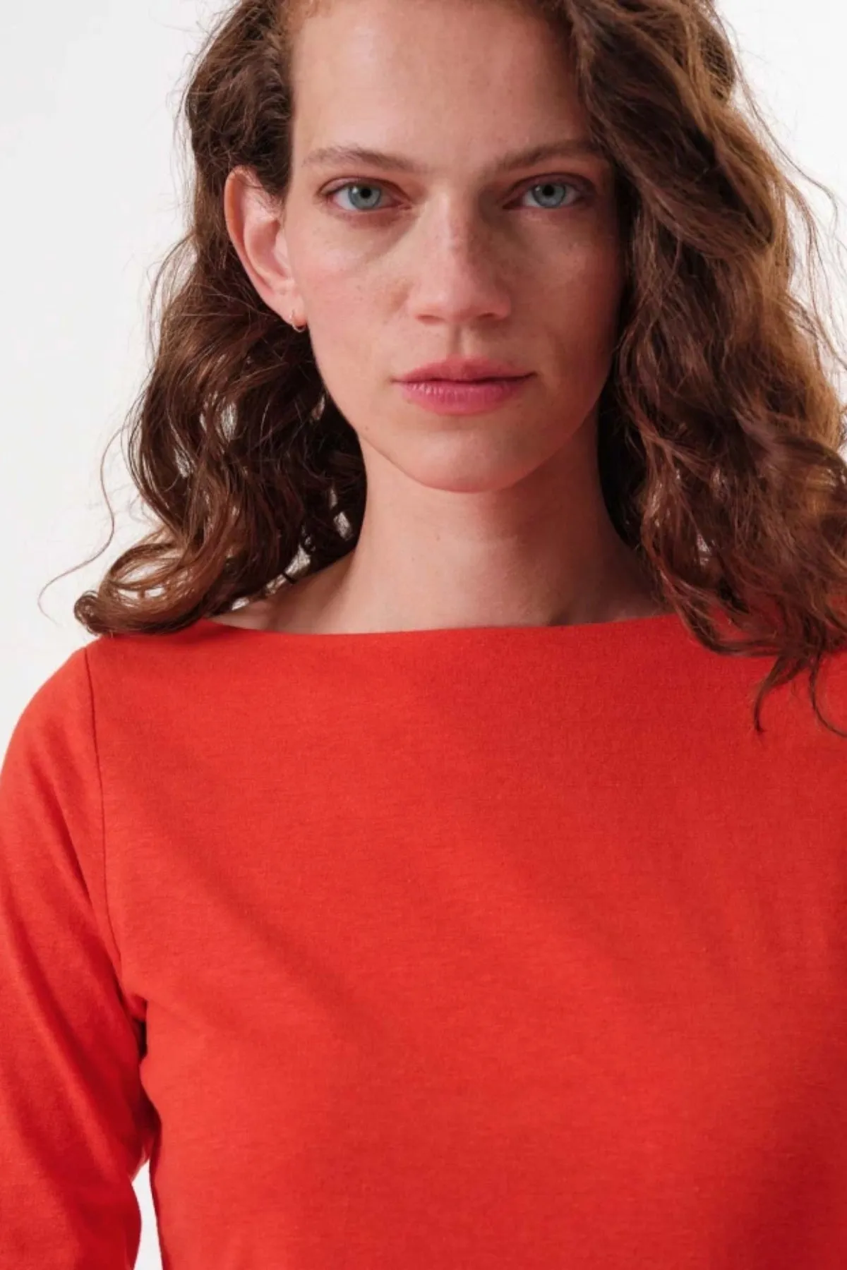 Boat Neck Shirt Red LANIUS