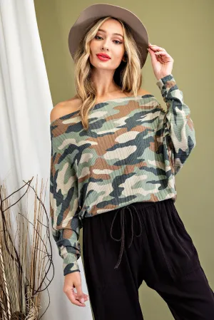 BOATNECK CAMO TOP